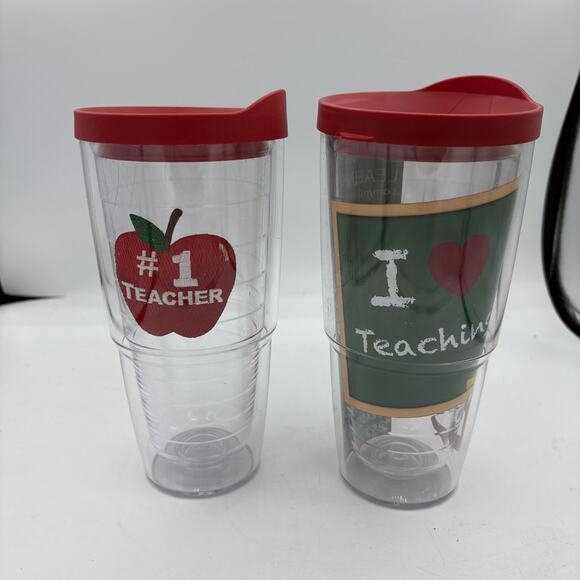 Tervis Tumblers 24oz Teacher Gift Set I Love Teaching #1 Teacher Made in USA Cup - Picture 1 of 13